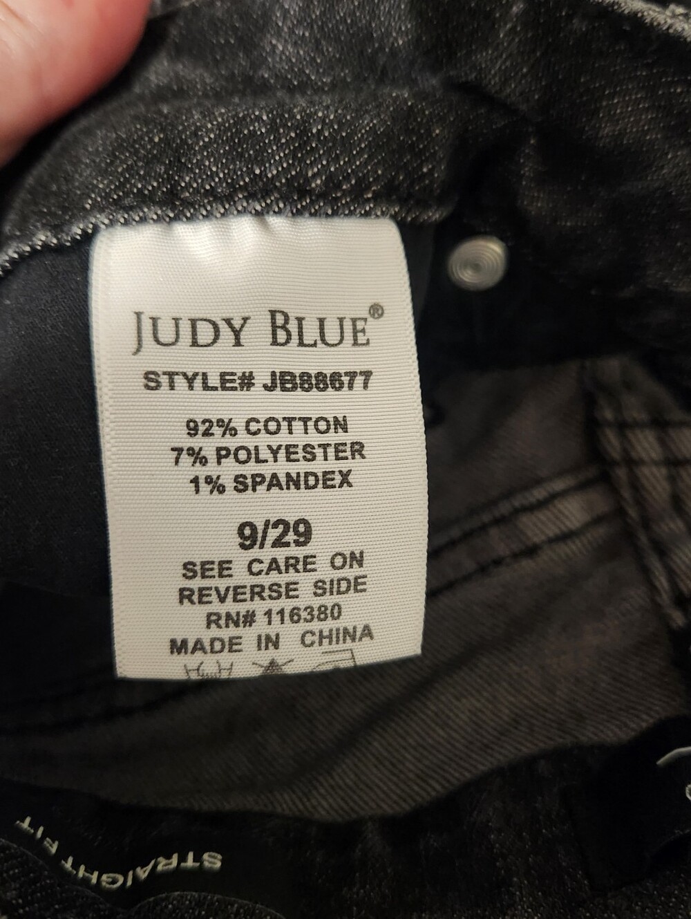Judy Blue Kenner High Rise Straight Leg Black Jeans 9/29 - Picture 9 of 10